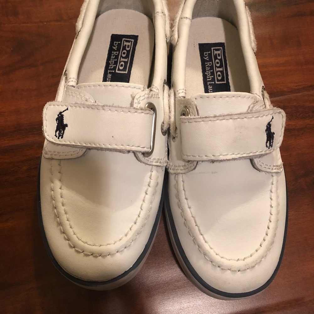 White Polo boat shoes
